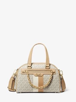 MICHAEL Michael Kors Williamsburg Small Logo Stripe Satchel