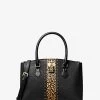 MICHAEL Michael Kors Ruby Medium Studded Leather And Leopard Print Calf Hair Satchel 1 MICHAEL Michael Kors Ruby Medium Studded Leather And Leopard Print Calf Hair Satchel -Damenbekleidungsgeschäft 30F3GR0S2L 0005 IS