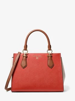 MICHAEL Michael Kors Marilyn Medium Color-Block Saffiano Leather Satchel