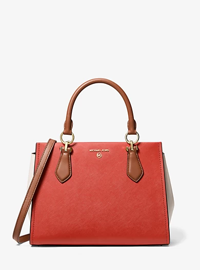 MICHAEL Michael Kors Marilyn Medium Color-Block Saffiano Leather Satchel 3 MICHAEL Michael Kors Marilyn Medium Color-Block Saffiano Leather Satchel