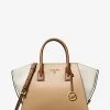 MICHAEL Michael Kors Avril Large Color-Block Pebbled Leather Top-Zip Satchel -Damenbekleidungsgeschäft 30S3G4VS3L 0251 IS