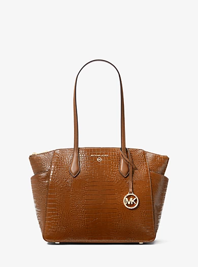 MICHAEL Michael Kors Marilyn Medium Crocodile Embossed Leather Tote Bag 3 MICHAEL Michael Kors Marilyn Medium Crocodile Embossed Leather Tote Bag