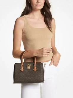 MICHAEL Michael Kors Ruby Small Logo Satchel -Damenbekleidungsgeschäft 30S3GR0S1B 1335 4