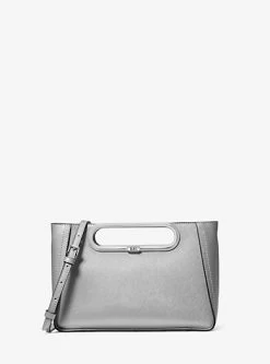 MICHAEL Michael Kors Chelsea Large Metallic Saffiano Leather Convertible Crossbody Bag
