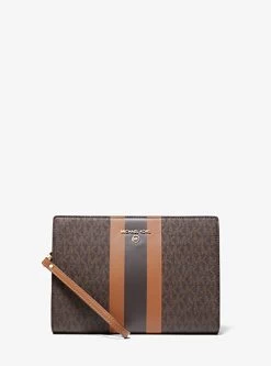 MICHAEL Michael Kors Medium Logo Stripe Zip Pouch