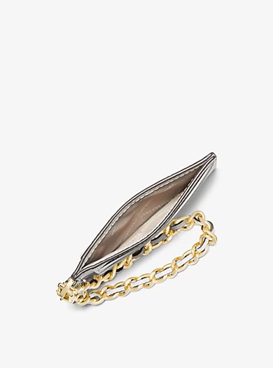 MICHAEL Michael Kors Small Pebbled Leather Chain Card Case 4 MICHAEL Michael Kors Small Pebbled Leather Chain Card Case – Bild 2