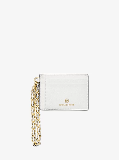 MICHAEL Michael Kors Small Pebbled Leather Chain Card Case 3 MICHAEL Michael Kors Small Pebbled Leather Chain Card Case