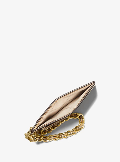 MICHAEL Michael Kors Small Metallic Logo Chain Card Case 4 MICHAEL Michael Kors Small Metallic Logo Chain Card Case – Bild 2