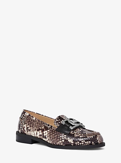 MICHAEL Michael Kors April Snake Embossed Leather Loafer 3 MICHAEL Michael Kors April Snake Embossed Leather Loafer