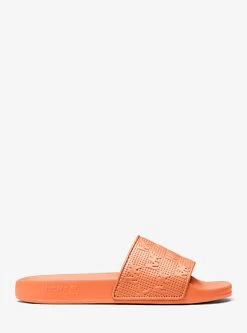 MICHAEL Michael Kors Gilmore Logo Embossed Faux Leather Slide Sandal 5 MICHAEL Michael Kors Gilmore Logo Embossed Faux Leather Slide Sandal -Damenbekleidungsgeschäft 40R3GMFA1B 0825 2