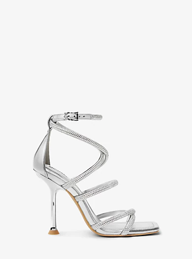 MICHAEL Michael Kors Imani Embellished Metallic Faux Suede Sandal 4 MICHAEL Michael Kors Imani Embellished Metallic Faux Suede Sandal – Bild 2