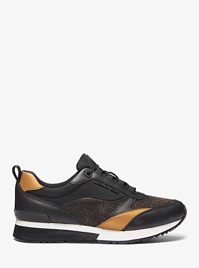 MICHAEL Michael Kors Allie Stride Glitter Chain Mesh And Canvas Trainer 4 MICHAEL Michael Kors Allie Stride Glitter Chain Mesh And Canvas Trainer – Bild 2