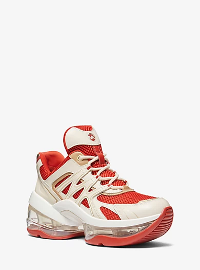 MICHAEL Michael Kors Olympia Sport Extreme Leather And Mesh Trainer 3 MICHAEL Michael Kors Olympia Sport Extreme Leather And Mesh Trainer