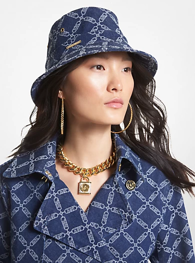 MICHAEL Michael Kors Empire Logo Jacquard Denim Bucket Hat 4 MICHAEL Michael Kors Empire Logo Jacquard Denim Bucket Hat – Bild 2