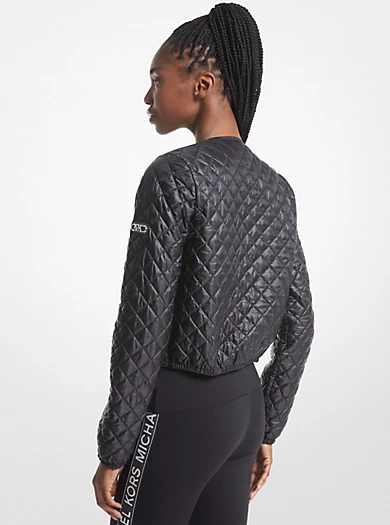 MICHAEL Michael Kors Quilted Satin Ciré Jacket 4 MICHAEL Michael Kors Quilted Satin Ciré Jacket – Bild 2