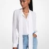 MICHAEL Michael Kors Viscose Blend Tie-Neck Blouse