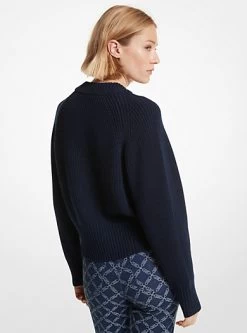 MICHAEL Michael Kors Ribbed Wool Blend Cropped Sweater 5 MICHAEL Michael Kors Ribbed Wool Blend Cropped Sweater -Damenbekleidungsgeschäft MF360NR6V1 6990 2