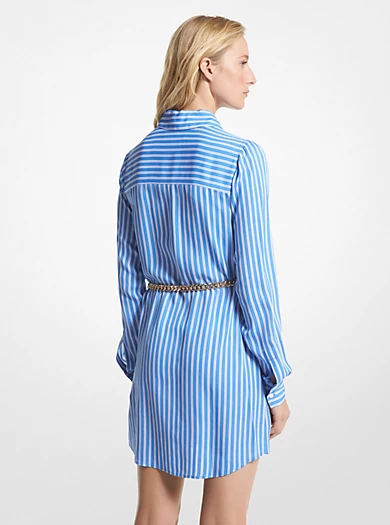 MICHAEL Michael Kors Striped Georgette Belted Shirtdress 4 MICHAEL Michael Kors Striped Georgette Belted Shirtdress – Bild 2