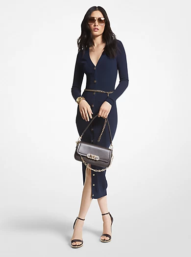 MICHAEL Michael Kors Stretch Viscose Belted Midi Dress 3 MICHAEL Michael Kors Stretch Viscose Belted Midi Dress