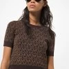 MICHAEL Michael Kors Logo Jacquard Short-Sleeve Sweater