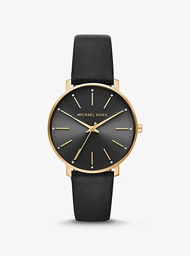 Michael Kors Pyper Gold-Tone And Leather Watch 3 Michael Kors Pyper Gold-Tone And Leather Watch