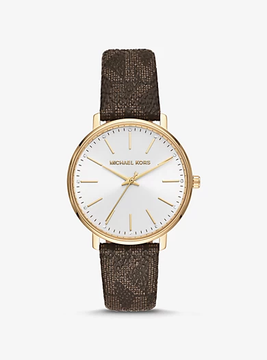 Michael Kors Pyper Logo And Gold-Tone Watch 3 Michael Kors Pyper Logo And Gold-Tone Watch