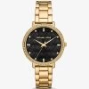 Michael Kors Pyper Pavé Gold-Tone Logo Watch