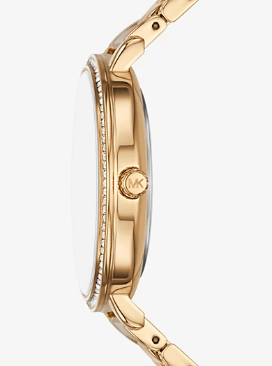 Michael Kors Pyper Gold-Tone Embossed Logo Watch 4 Michael Kors Pyper Gold-Tone Embossed Logo Watch – Bild 2
