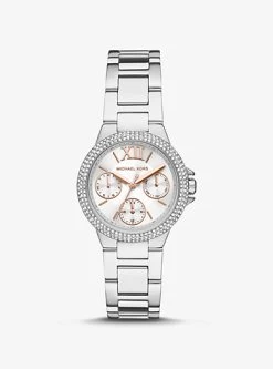 Michael Kors Mini Camille Pavé Silver-Tone Watch