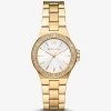 Michael Kors Mini Lennox Pavé Gold-Tone Watch -Damenbekleidungsgeschäft MK7278 0710 IS