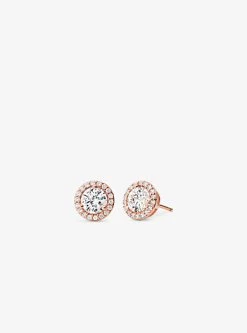 Michael Kors Precious Metal-Plated Sterling Silver Pavé Studs