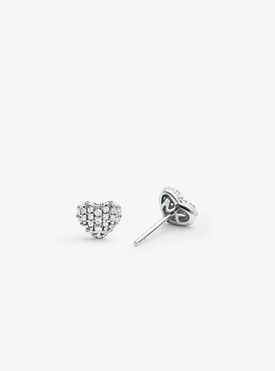 Michael Kors Precious Metal-Plated Sterling Silver Pavé Heart Studs 4 Michael Kors Precious Metal-Plated Sterling Silver Pavé Heart Studs – Bild 2