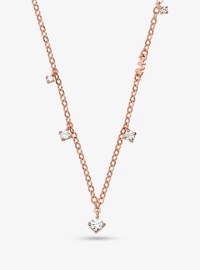 Michael Kors 14K Rose Gold-Plated Sterling Silver Stone Necklace 3 Michael Kors 14K Rose Gold-Plated Sterling Silver Stone Necklace