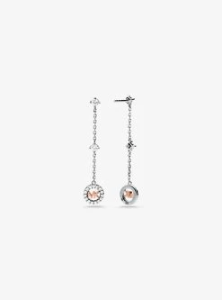 Michael Kors Precious Metal-Plated Sterling Silver Pavé Logo Charm Drop Earrings -Damenbekleidungsgeschäft MKC1510AN 0991 2