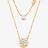 Michael Kors Precious Metal-Plated Sterling Silver Pavé Disc Layering Necklace -Damenbekleidungsgeschäft MKC1591AN 0710 IS