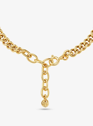 Michael Kors Precious Metal-Plated Sterling Silver Logo Curb Link Bracelet 4 Michael Kors Precious Metal-Plated Sterling Silver Logo Curb Link Bracelet – Bild 2