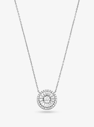 Michael Kors Precious Metal-Plated Sterling Silver Pavé Halo Necklace 3 Michael Kors Precious Metal-Plated Sterling Silver Pavé Halo Necklace