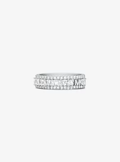 Michael Kors Precious Metal-Plated Sterling Silver Pavé Ring