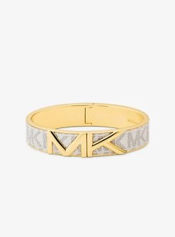 Michael Kors Mott Gold-Tone Logo Bangle