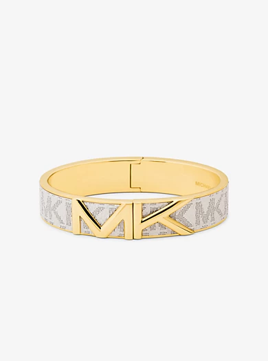 Michael Kors Mott Gold-Tone Logo Bangle 3 Michael Kors Mott Gold-Tone Logo Bangle