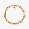 Michael Kors 14K Gold-Plated Brass Pavé Logo Curb Link Necklace -Damenbekleidungsgeschäft MKJ7835 0710 IS
