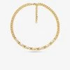 Michael Kors 14K Gold-Plated Brass Pavé Logo Chain Necklace