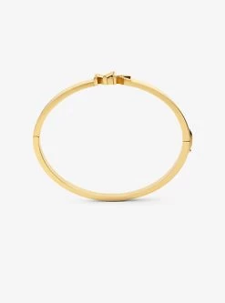Michael Kors 14K Gold-Plated Brass Pavé Logo Bangle -Damenbekleidungsgeschäft MKJ7966 0710 2