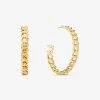 Michael Kors 14k Gold-Plated Brass Curb Link Hoop Earrings -Damenbekleidungsgeschäft MKJ8075 0710 IS