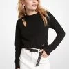 MICHAEL Michael Kors Wool Blend Cutout Sweater -Damenbekleidungsgeschäft MR360IYCSN 0001 IS