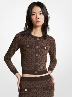 MICHAEL Michael Kors Logo Jacquard Cardigan