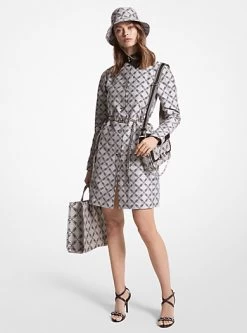 MICHAEL Michael Kors Empire Logo Jacquard Trench Coat