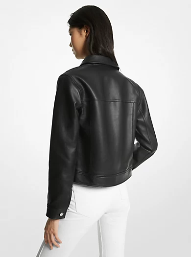 MICHAEL Michael Kors Leather Utility Jacket 4 MICHAEL Michael Kors Leather Utility Jacket – Bild 2