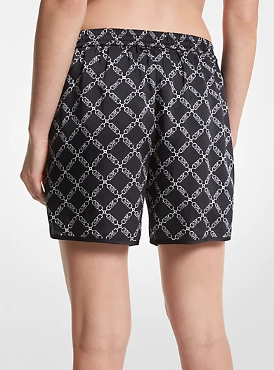 MICHAEL Michael Kors Empire Logo Print Satin Shorts 4 MICHAEL Michael Kors Empire Logo Print Satin Shorts – Bild 2