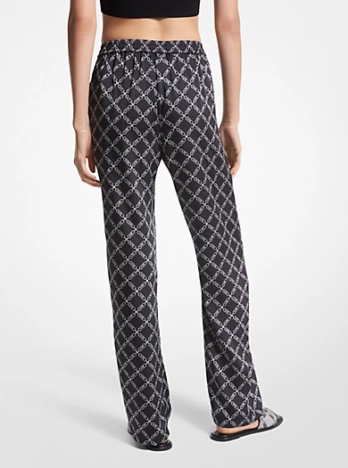 MICHAEL Michael Kors Empire Logo Print Satin Pajama Pants 4 MICHAEL Michael Kors Empire Logo Print Satin Pajama Pants – Bild 2